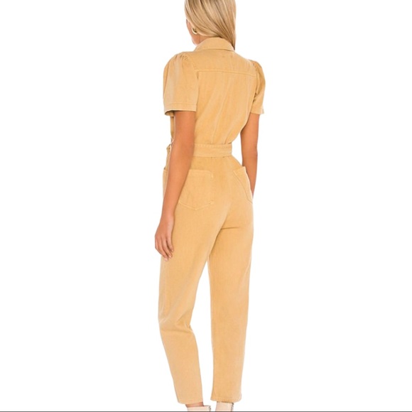 Boyish x Free People The Vincent Sm Yellow Gold Denim Utility Coveralls Jumpsuit - Picture 4 of 13